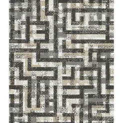 376011 Tebessa Black Geometric Wallpaper