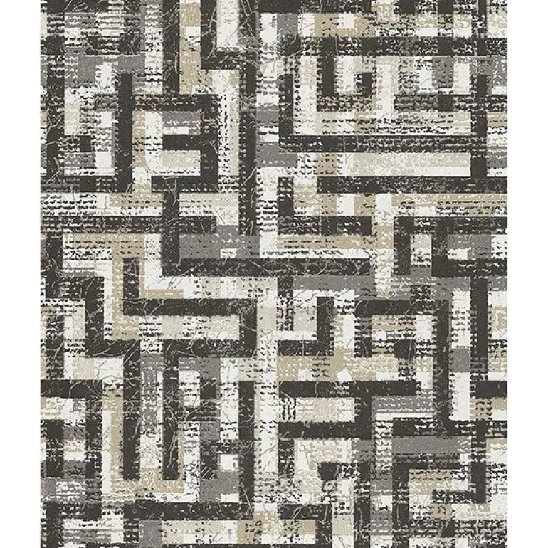 376011 Tebessa Black Geometric Wallpaper
