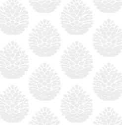 3118-25091 Totem Light Grey Pinecone Wallpaper