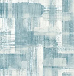 2889-25226 Trosa Teal Brushstroke Wallpaper