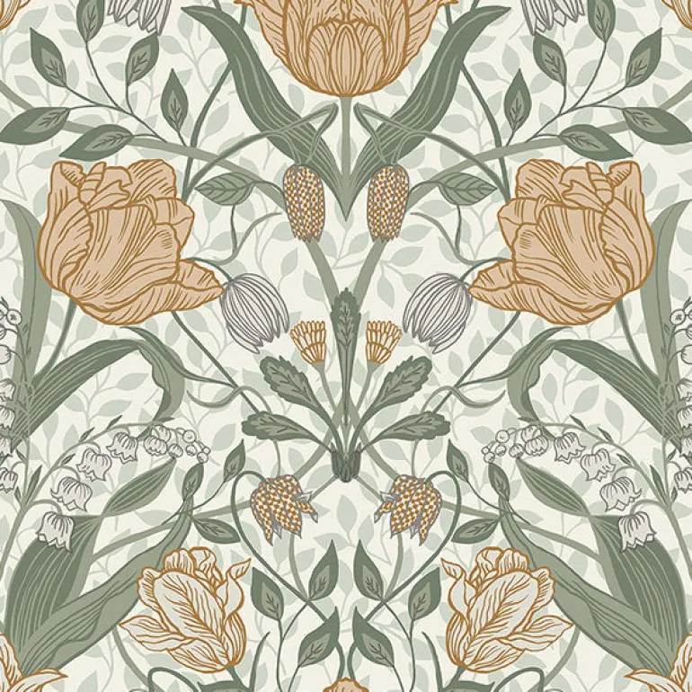 2948-33006 Tulipa Green Floral Wallpaper