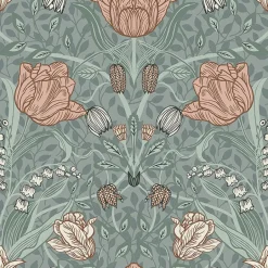 2948-33010 Tulipa Sage Floral Wallpaper