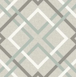 2766-22649 Tuvalu Taupe Plaid Wallpaper
