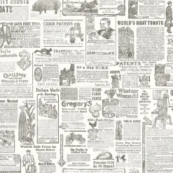 2904-13082 Underwood Brown Newspaper Wallpaper