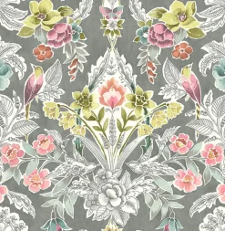 2903-25860 Vera Multicolor Floral Damask Wallpaper
