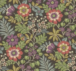 2970-87534 Voysey Brown Floral Wallpaper