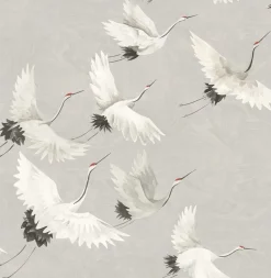 2904-24304 Windsong Grey Bird Wallpaper