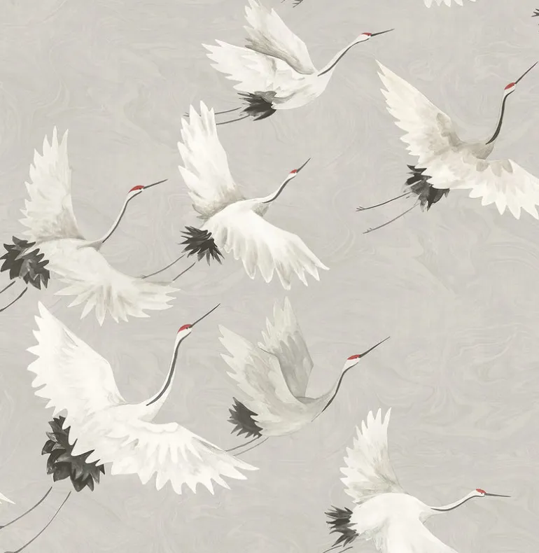 2904-24304 Windsong Grey Bird Wallpaper
