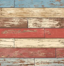 2922-22319 Wynona Multicolor Scrap Wood Wallpaper