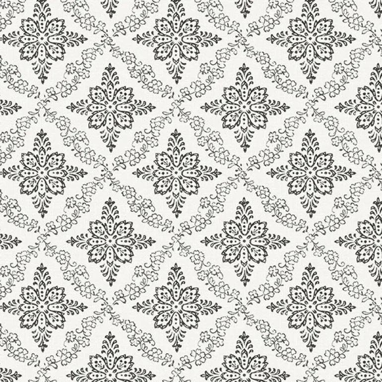 3119-13534 Wynonna Black Geometric Floral Wallpaper