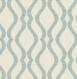 2834-25066 Yves Teal Ogee Wallpaper