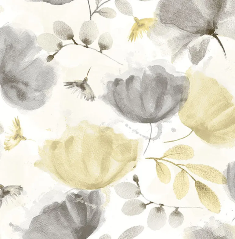 2904-25679 Zahra Grey Floral Wallpaper
