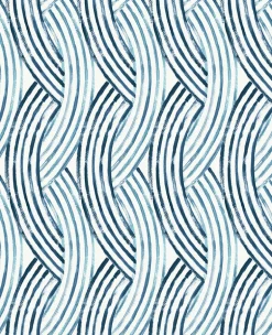 2969-26027 Zamora Blue Brushstrokes Wallpaper