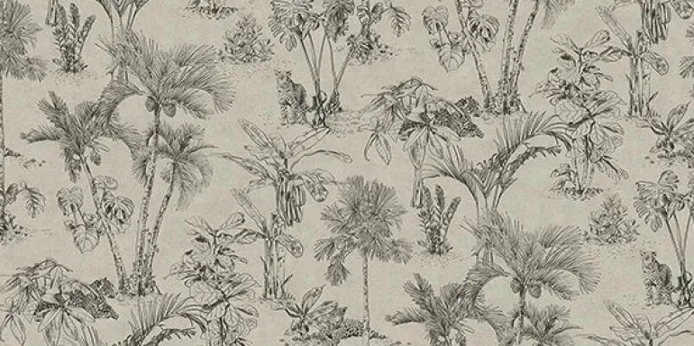 4044-38021-4 Zapata Black Tropical Jungle Wallpaper