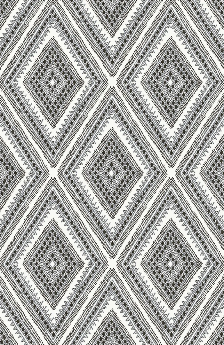 2969-26012 Zaya Black Tribal Diamonds Wallpaper