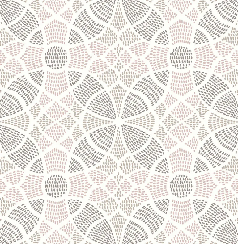 2764-24337 Zazen Rose Geometric Wallpaper