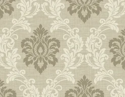 Adela Neutral Twill Damask Wallpaper