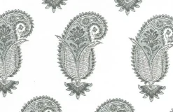 Antique Paisley Print Water White Laura Kiran Fabric