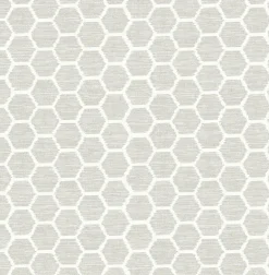 Aura Platinum Honeycomb Wallpaper