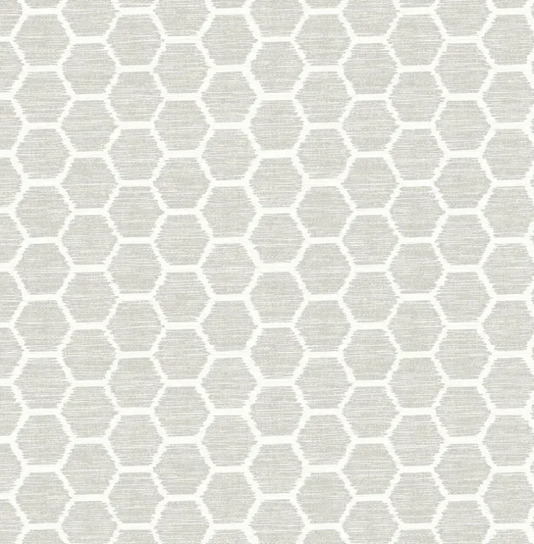 Aura Platinum Honeycomb Wallpaper