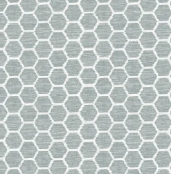 Aura Teal Honeycomb Wallpaper