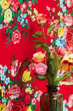 Ayaanle Red Dutch Painters Floral Wallpaper