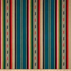 Bandolier Stripe Teal Multi Laura Kiran Fabric