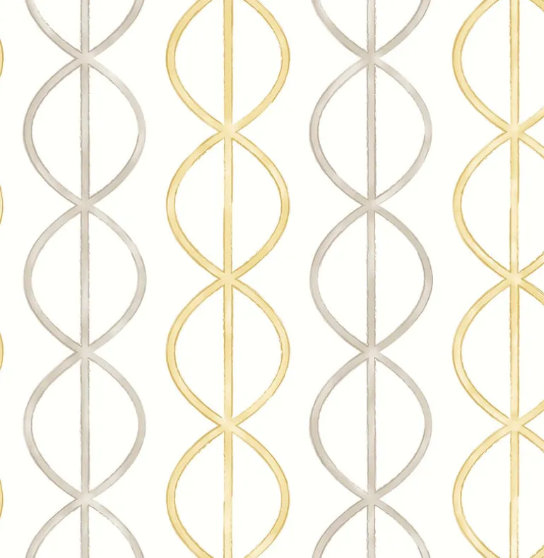 Banning Stripe Honey Geometric Wallpaper