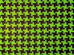 Big Houndstooth Chocolate Olive Laura Kiran Fabric