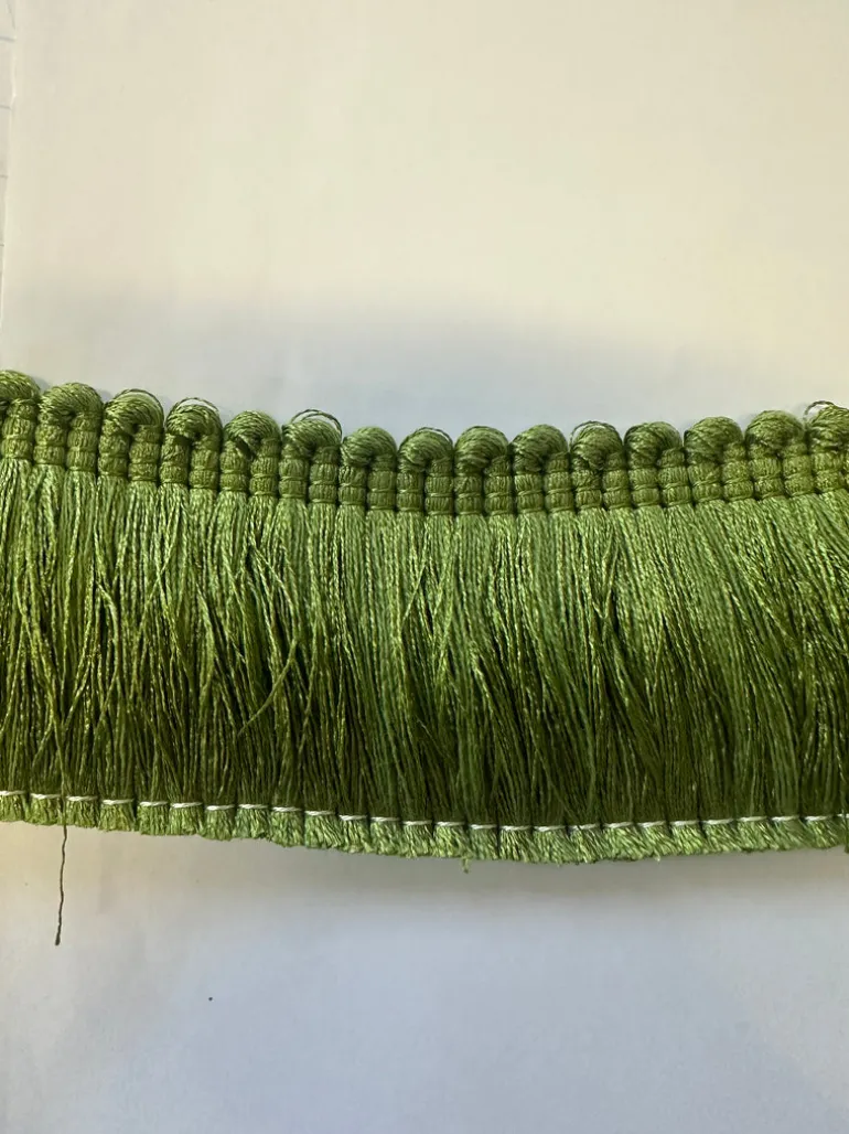 BIR606/107 2 inch Green Brush Fringe