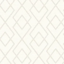 Blaze White Trellis Wallpaper