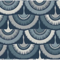 BO6642 Blue Feather and Fringe Wallpaper