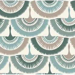 BO6644 Green Feather and Fringe Wallpaper