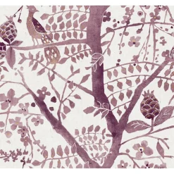 BO6631 Purple Peacock Block Print Wallpaper