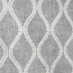 Brookside Cloud White Embroidered Sheer Fabric