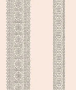 Brynn Grey Paisley Stripe Wallpaper