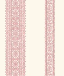 Brynn Pink Paisley Stripe Wallpaper
