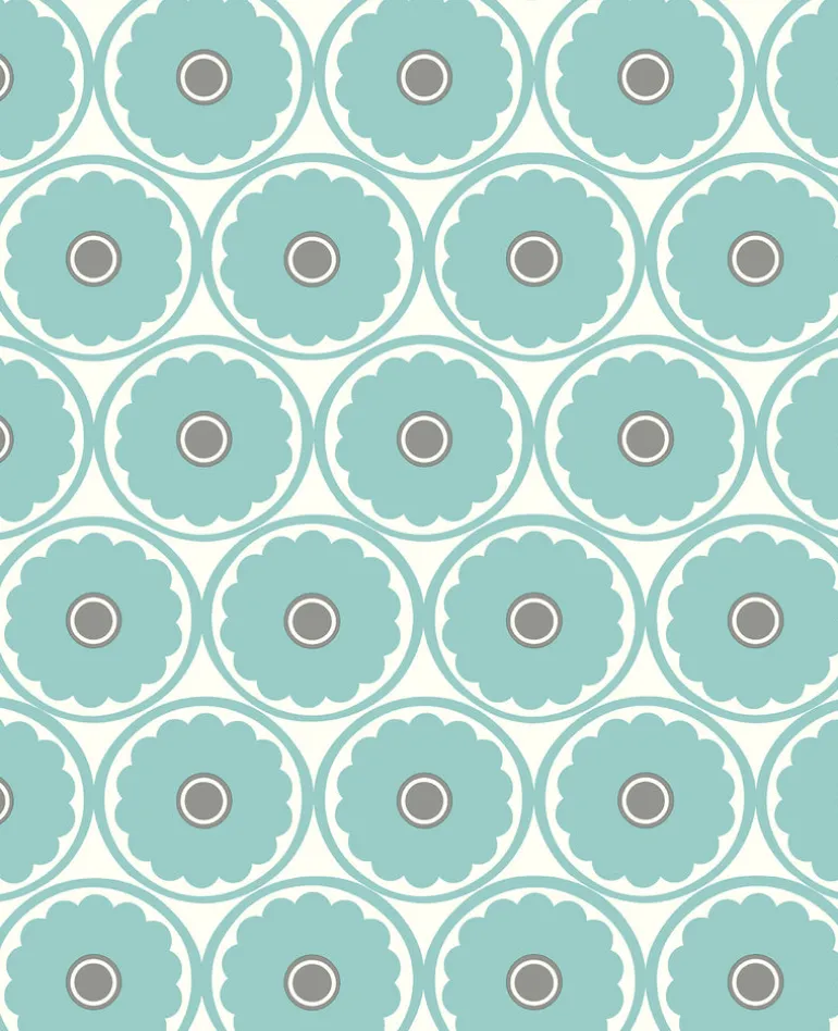 Buttercup Turquoise Flower Wallpaper