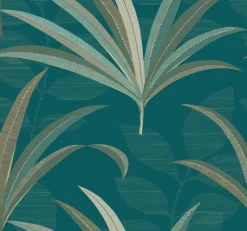 CA1549 Blues El Morocco Palm Wallpaper