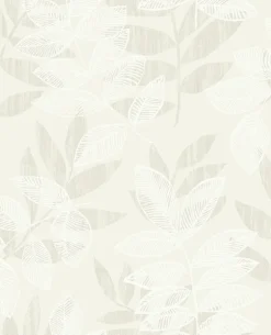 Chimera Champagne Flocked Leaf Wallpaper