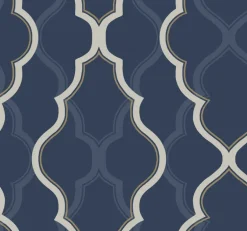 CI2393 Dark Blue Double Damask Wallpaper