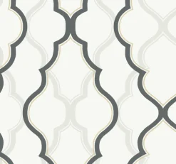 CI2391 White Black Double Damask Wallpaper