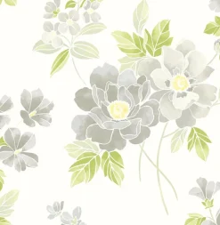 Claressa Grey Floral Wallpaper