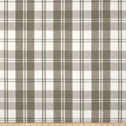 Classic Plaid Taupe White Laura Kiran Fabric