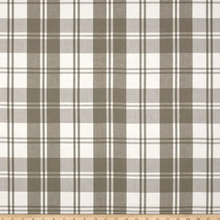 Classic Plaid Taupe White Laura Kiran Fabric