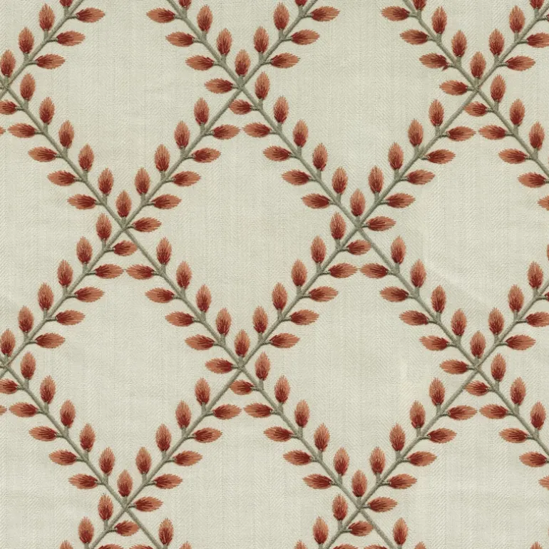 Clover Lane Emb 410570 Coral PK Lifestyles Fabric