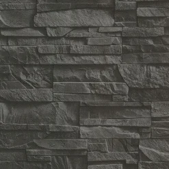Collegiate Charcoal Stacked Slate Wallpaper