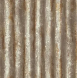 Corrugated Metal Rust Industrial Texture Wallpaper