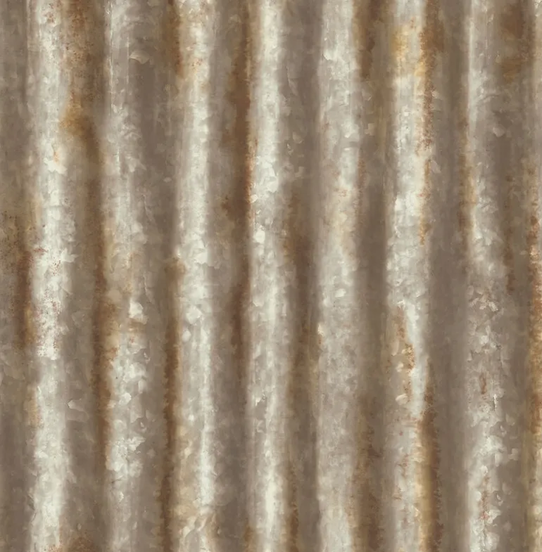 Corrugated Metal Rust Industrial Texture Wallpaper