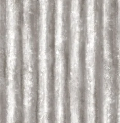 Corrugated Metal Silver Industrial Texture Wallpaper